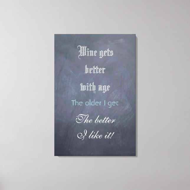 Toile Signe de tableau de bord de l'humour du vin - s'am (Recto)