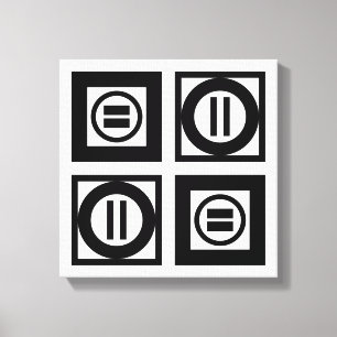 Toile SIGNE Géométrique Noir et Blanc Motif