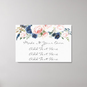 Toile SIGNE Mariage Floral de la marine rose