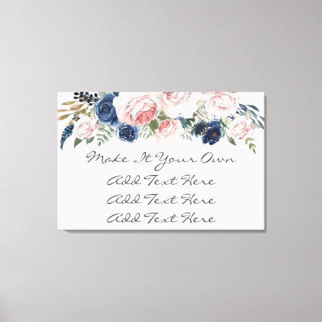 Toile SIGNE Mariage Floral de la marine rose (Recto)