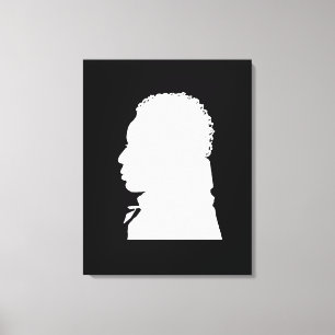 Toile Silhouette afro-américaine gauche face
