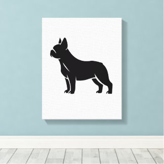 Toile silhouette de Bouledogue Français noir minim