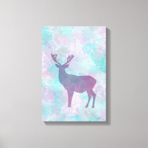Toile Silhouette de cerf Simple abstrait Winter Mignonne