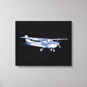 Toile Silhouette de Cessna classique de l'aéronef volant