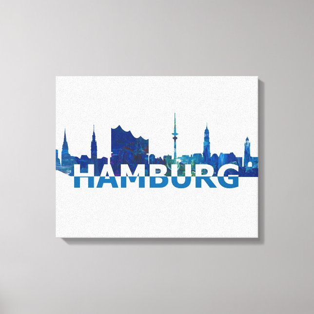 Toile Silhouette Skyline de Hambourg (Recto)