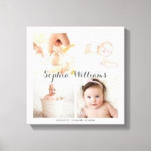 Toile Simple, moderne Custom 4 Photo Baby Nursery Collag