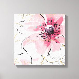 Toile Simplement aquarelle du rose   florale