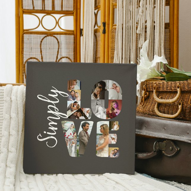 Toile Simply Love 16 Photo Collage Mariage Cadeau (Créateur téléchargé)
