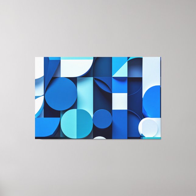 Toile Sinfonía Azul: Abstracción Geométrica (Recto)