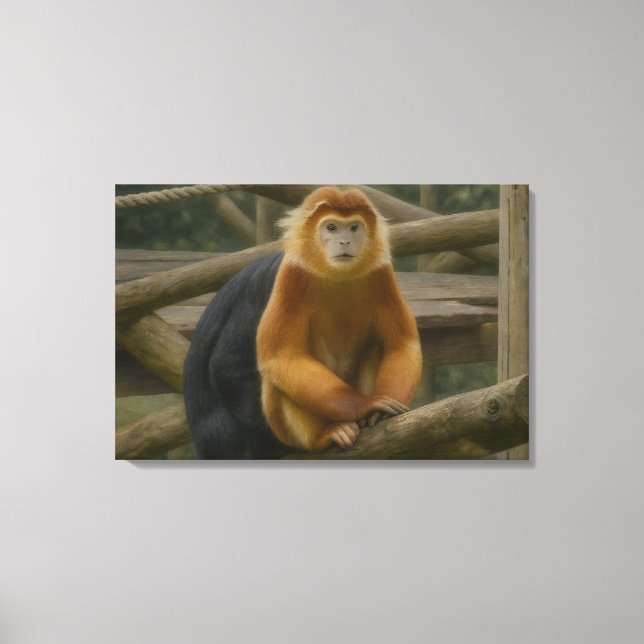 Toile Singe à nez serré dans le refuge des bois (Recto)