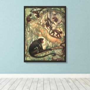 Toile Singe araignée à face rouge de Louis Sargent