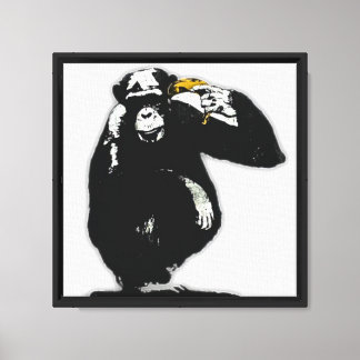 Toile Singe d'art de rue avec une couronne d'or Abstrait
