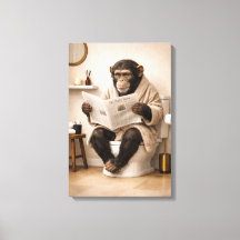 Singe drôle lisant un journal humour de salle de b