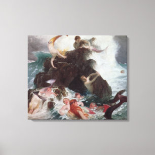 Toile Sirènes au jeu, 1886 (huile sur la toile)