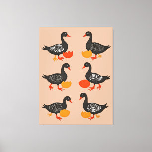 Toile Six Oies A-Laying Mi-Century Retro Cut Out 2