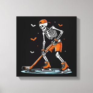 Toile Skeleton Hockey sur glace Halloween garçons Drôle