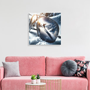 Toile Skier D'Hiver Dans Les Lunettes De Soleil Reflet