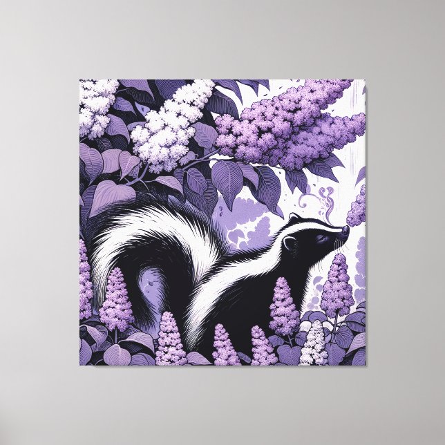 Toile Skunks et Lilac Bush Purple (Recto)