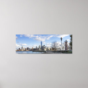 Toile Skyline de Lower Manhattan avec le phare Triptyque