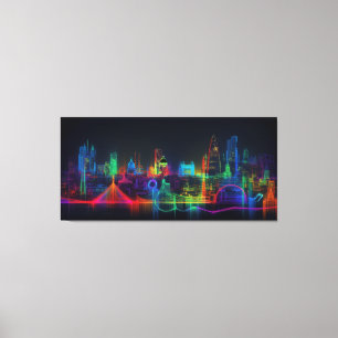 Toile Skyline de Neon City