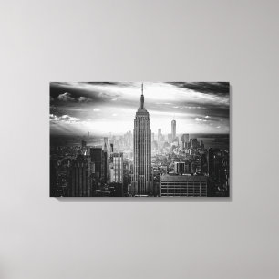 Toile Skyline de New York en noir et blanc