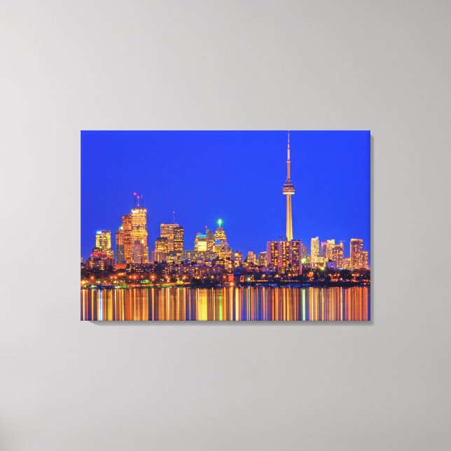 Toile Skyline du centre-ville de Toronto la nuit (Recto)