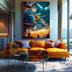 Toile Slam Dunk Legend - Art sportif dynamique - Basketb