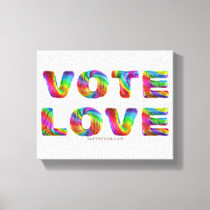 Toile SlipperyJoe vote amour égalité fourrure arc-en-cie