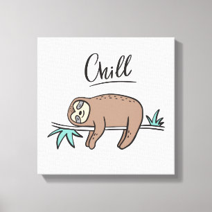 Toile Sloth dit "Chill"