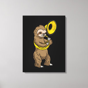 Toile Sloth Jouer Sousaphone Cadeaux Hommes Sousaphone
