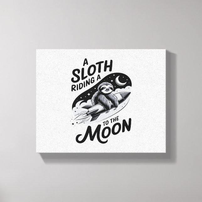 Toile Sloth Riding a Rocket to the Moon (Recto)