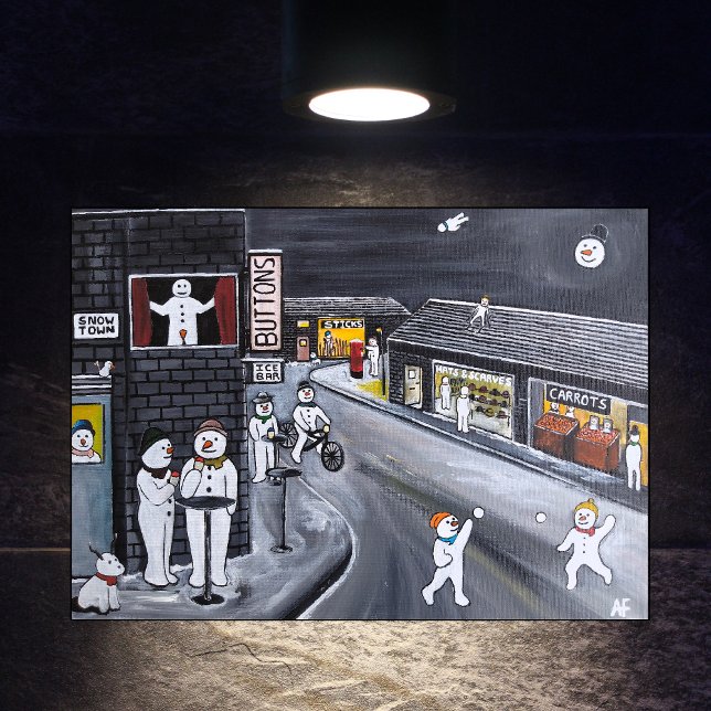 Toile Snow Town Painting by Alfred Fox (Créateur téléchargé)