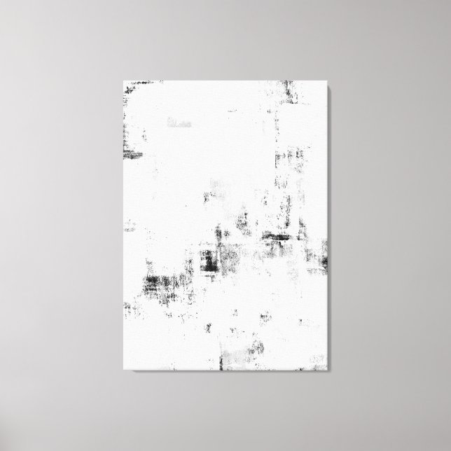 Toile 'Snowfall' Art Abstrait noir et blanc (Recto)