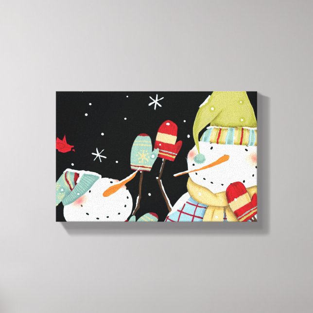 Toile Snowmen moderne avec Mittens (Recto)