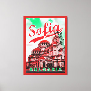 Toile Sofia, Bulgarie, cathédrale Alexandre-Nevski, roug