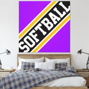 Toile SOFTBALL amusant violet brillant Black Racing rayu