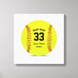 Toile Softball Personnalisable Jaune Rouge et Noir Sport