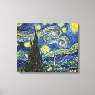 Toile Soirée Van Gogh Starry. Acrylique sur toile.