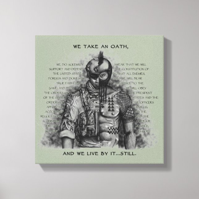 Toile Soldat Guerrier - Personnaliser de serment Couleur (Recto)