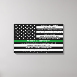 Toile Soldats Prière Personnalisée Légère Ligne Vert