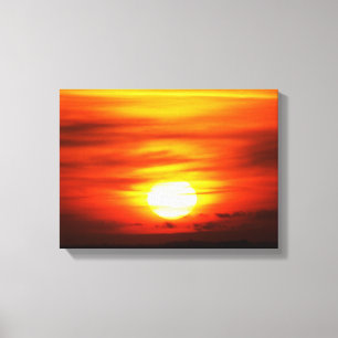 Toile Soleil brillant au coucher du soleil, Jersey
