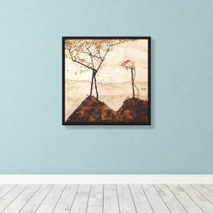 Toile Soleil d'automne et arbres par Egon Schiele, Art a