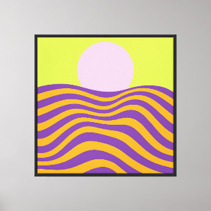 Toile Soleil psychédélique et vagues ondulantes5