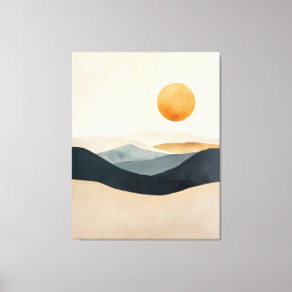 Toile Soleil Tranquille Sur Horizons Superposés