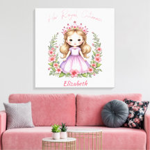 Son Royal Cuteness Rose Princess Canvas Imprimer