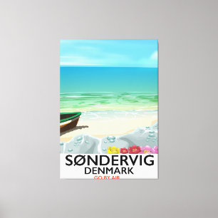 Toile Søndervig Danemark affiche de voyage de plage