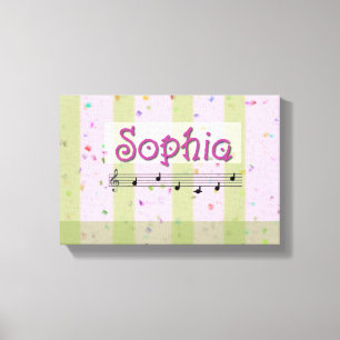 Toile Sophia Pink Green Nom de la musique Canvas