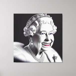 Toile Sourire couronné Queen Elizabeth Wall Art