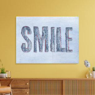Toile sourire en jean bleu