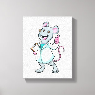 Toile Souris comme docteur avec manteau de docteur